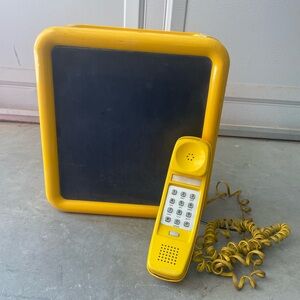 VTG UNTESTED 1980s Western Electric Yellow Touchtone Wall Phone Chalkboard box